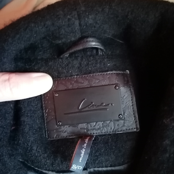 EUC leather and lambswool Line the Label moto jacket - Picture 3 of 5